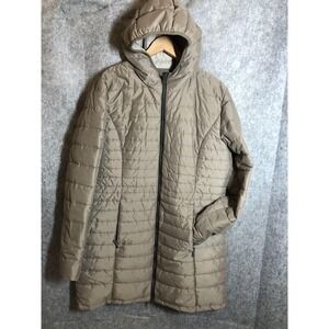 Killtec Jacket Womens 14 Brown Hooded Long Puffer Quilted Coat Water Resistant
